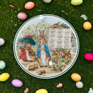 Wedgwood Peter Rabbit Calendar Plate 2002 In Original Box Made In United Kingdom